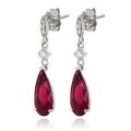 Natural Rubellites 3.16 carats set in 14K White Gold Earrings with 0.18 carats Diamonds 