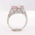 Natural Unheated Padparadscha Sapphire 3.17 carats set in Platinum Ring with 0.44 carats Diamonds / GRS Report
