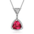 Natural Mahenge Tanzanian Neon Vivid Pink Spinel 3.19 carats set in 18K White Gold Pendant with 0.47 carats Diamonds and 14K White Gold Chain / GRS Report