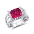 Natural Pink Sapphire 3.22 carats set in 14K White Gold Ring with 1.09 carats Diamonds / GIA Report
