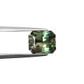 Natural Heated Teal Yellowish Green/Greenish Blue Sapphire octagonal shape 3.54 carats with GIA Report