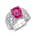 Natural Unheated Pink Sapphire 3.57 carats set in 14K White Gold Ring with 0.93 carats Diamonds / GIA Report