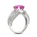 Natural Unheated Pink Sapphire 3.57 carats set in 14K White Gold Ring with 0.93 carats Diamonds / GIA Report