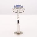 Natural Blue Sapphire 3.71 carats set in 14K White Gold Ring with 0.76 carats Diamonds / AIGS Report