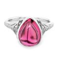 Natural Pink Tourmaline 3.75 carats set in 18K White Gold Ring with 0.10 carats Diamonds
