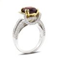 Natural Alexandrite 3.93 carats set in 18K White Gold Ring with 0.94 carats Diamonds