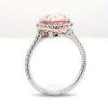 Natural Heated Padparadscha Sapphire 4.22 carats set in Platinum Ring with 0.44 carats Diamonds / GRS Report