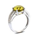 Natural Chrysoberyl 4.25 carats set in 14K White Gold Ring with 0.24 carats Diamonds