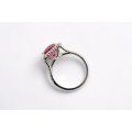 Natural Pink Sapphire 4.41 carats set in Platinum Ring with 1.05 carats Diamonds / GIA Report