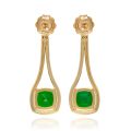 Natural Chrome Tourmalines 4.57 carats set in 18K Yellow Gold Earrings with 0.81 carats Diamonds 