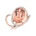 Natural Orange-Pink Tourmaline 4.66 carats set in 14K Rose Gold Ring with 0.19 carats Diamonds