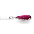 Natural Rubellite 5.03 carats set in 14K White Gold Pendant with 0.29 carats Diamonds