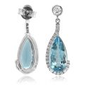 Natural Aquamarines 5.06 carats set in 18K White Gold Earrings with 0.59 carats Diamonds 