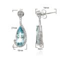Natural Aquamarines 5.06 carats set in 18K White Gold Earrings with 0.59 carats Diamonds 