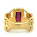 Natural Sugarloaf Rubellite 5.17 carats set in 18K Yellow Gold Ring