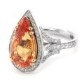 Natural Unheated Orange Sapphire 5.25 carats set in 18K White Gold Ring with 0.64 carats Diamonds / GIA Report