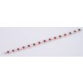 Natural Red Spinel 5.84 carats set in 18K White Gold Bracelet  with 1.81 carats Diamonds