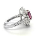 Burmese Spinel 2.63 carats set in 18K White Gold Ring with 1.59 carats Diamonds 