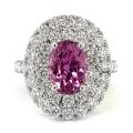 Burmese Spinel 2.63 carats set in 18K White Gold Ring with 1.59 carats Diamonds 