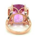 Natural Unheated Kunzite 29.19 carats set in 18K Rose Gold Ring with 1.45 carats Diamonds