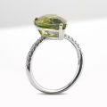 Natural Sphene 6.06 carats set in 14K White Gold Ring with 0.25 carats Diamonds