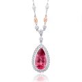Natural Pink Tourmaline 6.65 carats set in Platinum & 18K Rose Gold Pendant with 1.53 carats Diamonds