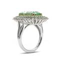 Natural Namibian Tourmaline 6.83 carats set in 14K White and Yellow Gold Ring with 0.57 carats  Diamonds and Tsavorites