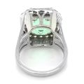 Mint Tourmaline 12.65 carats set in 18K White Gold Ring with 1.27 carats Diamonds 