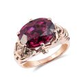Natural Purple Grape Garnet 7.32 carats set in 14K Rose Gold Ring with 0.08 carats Diamonds 