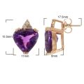 Natural Amethyst 7.65 carats set in 14K Rose Gold Earrings with 0.20 carats Diamonds 