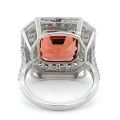 Vivid Orange Tourmaline 11.00 carats set in Platinum Ring with 1.47 carats Diamonds and black enamel