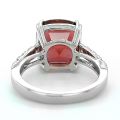 Red Orange Tourmaline 9.91 carats set in Platinum Ring with 0.46 carats Diamonds 