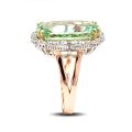 Natural Namibian Tourmaline 9.32 carats set in 14K Rose, White and Yellow Gold Ring with 0.57 carats Diamonds