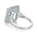 Natural Aquamarine 9.45 carats set in 14K White Gold Ring with 0.38 carats Diamonds