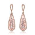 Natural Morganites 9.52 carats set in 14K Rose Gold Earrings with 0.52 carats Diamonds 