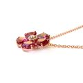  Natural Pink Tourmalines 6.15 carats set in 14K Rose Gold Pendant with  0.16 carats Diamonds