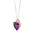 AAA Natural Amethyst 2.55 carats set in 14K Rose Gold Pendant with 0.10 carats Diamonds