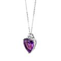 AAA Natural Amethyst 4.37 carats set in 14K White Gold Pendant with 0.10 carats Diamonds