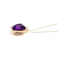 AAA Natural Amethyst 2.51 carats set in 14K Yellow Gold Pendant with 0.10 carats Diamonds