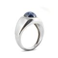 Natural Burma Blue Star Sapphire 11.37 carats set in 14K White Gold Men's Ring