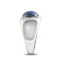 Natural Burma Blue Star Sapphire 9.00 carats set in 14K White Gold Men's Ring