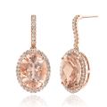 Natural Morganites 7.08 carats set in 14K Rose Gold Earrings with 0.47 carats Diamonds 