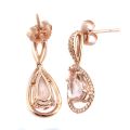 Natural Morganites 2.89 carats set in 14K Rose Gold Earrings with 0.35 carats Diamonds 
