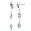 Natural Paraiba Tourmaline 2.12 carats set in 14K White Gold Earrings with 0.32 carats Diamonds 