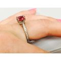 Natural Unheated Padparadscha Sapphire 2.12 carats set in Platinum Ring with Diamonds   