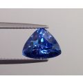 Natural Heated Blue Sapphire blue color triangular shape 3.50 carats with GIA Report / video