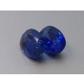 Natural Heated Blue Sapphire blue color oval shape pair 3.89 carats with GIA Reports / great to make earrings / video
