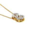 Initial "E" Pendant with Diamonds 0.14 carats, 14K White and Yellow Gold, 18" Chain