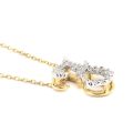 Initial "F" Pendant with Diamonds 0.12 carats, 14K White and Yellow Gold, 18" Chain