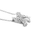 Initial "N" Pendant with Diamonds 0.13 carats, 14K White Gold, 18" Chain